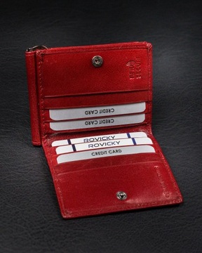 Rovicky stylowy portfel skórzany na banknoty karty RFID STOP