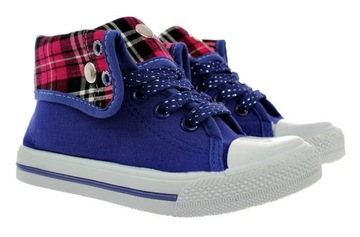 TRAMPKI DZIECIECE WYSOKIE BUTY SPORTOWE NIEBIESKIE 5296 roz. 29
