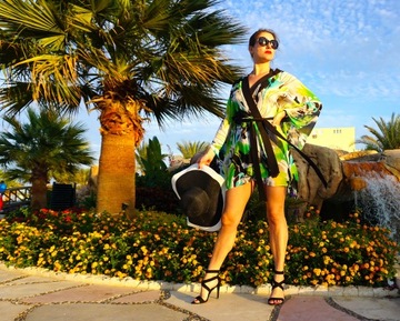 PAINT MIDI ШИФОН ПЛЯЖ ПАРЕО ТУНИКА КИМОНО