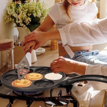 СКОВОРОДА ДЛЯ МИНИ-БЛИНЧИКОВ, ЯИЧНЫЕ БЛИНЧИКИ, 26 см С УЛЫБКАМИ