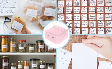 MINI DRUKARKA TERMICZNA DRUKUŚ WKŁADY ROLKI SAMOPRZYLEPNE KOLOROWE ZESTAW