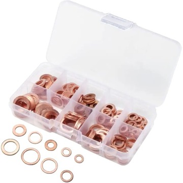 НАБОР ИЗ 200 ШТ. ШАЙБ МЕДНЫЕ ШАЙБЫ УПЛОТНЕНИЯ МЕДНАЯ СМЕСИТЕЛЬНАЯ КОРОБКА DA15