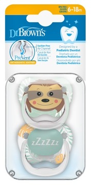 DR BROWN'S PREVENT 2 SMOCZKI USPOKAJAJĄCE KANALIK ORTO SILIKON MAŁPKA 6M+