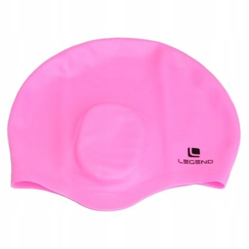 Силиконовая плавательная шапка для длинных розовых волос