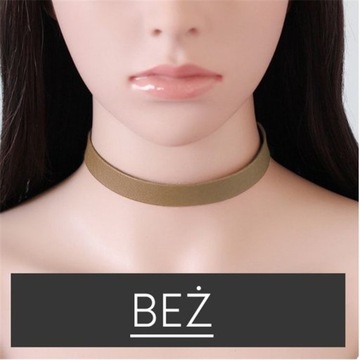 NASZYJNIK CHOKER SKÓRZANY - BEZ N480BEZ