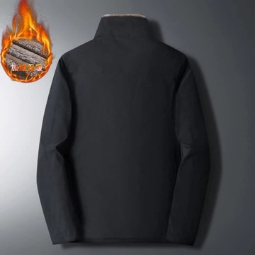 черная Мужская теплая куртка на меху, размер S/M