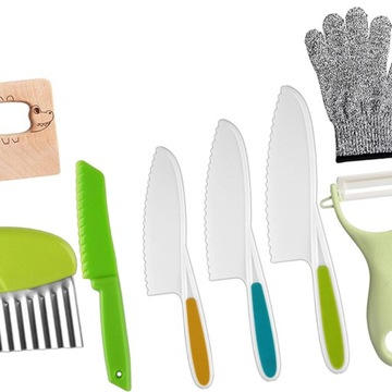 Набор ножей для детей, развивающие забавные кухонные игрушки, аксессуары Монтессори, 8 шт.