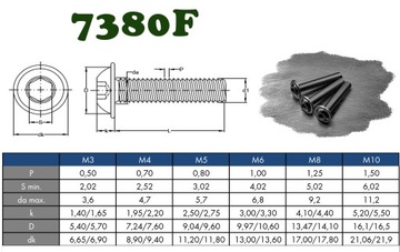 ВИНТ M5X16 ДЛЯ ОБтекателей, ФЛАНЕЦ НЕРЖАВЕЮЩИЙ 7380F (10)