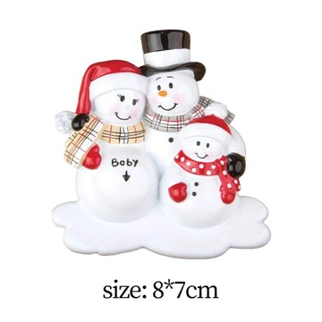 Семейные новогодние украшения 2023, ручная работа, милые на свадьбу Три снеговика