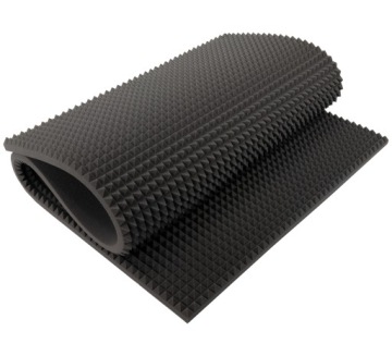 Piramidka akustická zvukotěsná pěnová deska 100 x 200 cm, šířka 4 cm, šedá