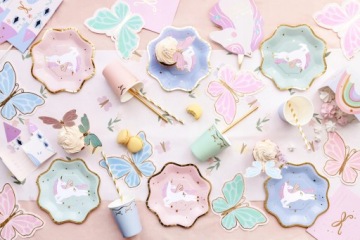 Свеча на день рождения UNICORN розовые бабочки Пайкера 1-99 украшение для торта 9см