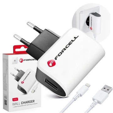 Ładowarka do telefonu uniwersalna sieciowa + kabel lightning do iPhone