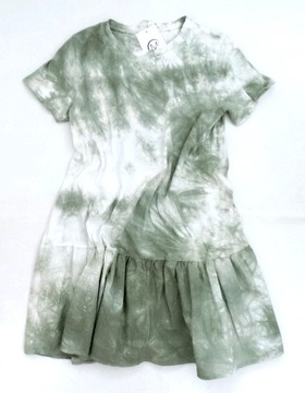 Włoska BOHO zwiewna OMBRE dresowa khaki cieniowana