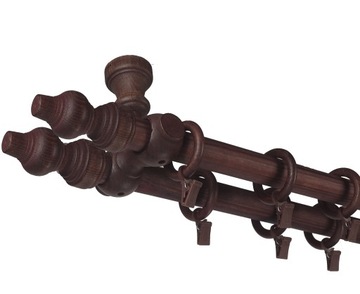 Деревянный карниз fi 28 двойной 1,0 м 100 см