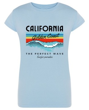 T-Shirt damski kolorowy nadruk California r.XL
