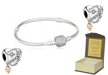 Bransoletka srebrna 19 cm CHARMS + GRATIS B116