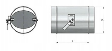 Ручный демппер Fi 200 для спиропробирных оцинкованных