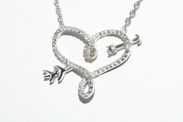 Серебряное колье с бриллиантами 0,05 карата