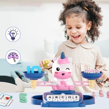 GRY LICZENIA I UTRZYMYWANIA RÓWNOWAGI JEDNOROŻEC MONTESSORI DLA DZIECI