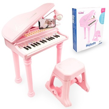 PIANINO ORGANY KEYBOARD DLA DZIECI KRZESEŁKO MIKROFON NAGRYWANIE KARAOKE