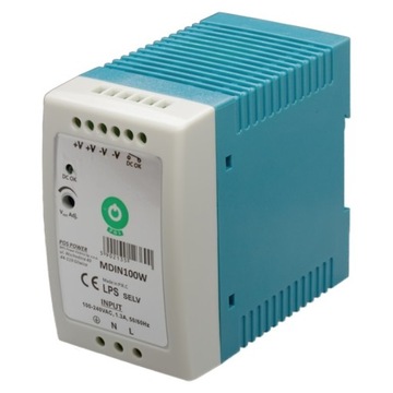 Zasilacz 12V 90W 7A LED Na Szynę DIN Transformator DC ZAMIENNIK MDR-100-12