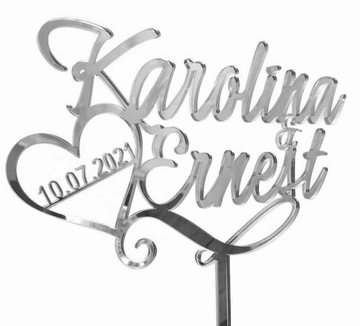 Имена и дата для свадебного торта, свадебный топпер