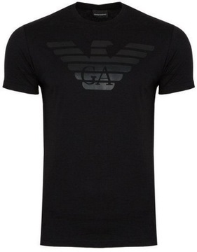 T-SHIRT EMPORIO ARMANI KOSZULKA CZARNA Z CZARNYM LOGO EAGLE KLASYCZNA