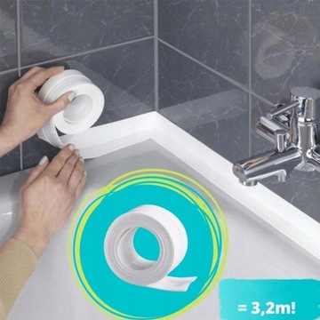 УПЛОТНИТЕЛЬНАЯ ЛЕНТА ДЛЯ ВАННЫ ДУШЕВОГО ПОДДОНА КУХНИ 38ММ 3,2М ВОДОНЕПРОНИЦАЕМАЯ