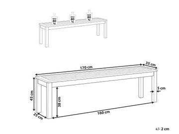 Садовая скамейка из натурального эвкалипта