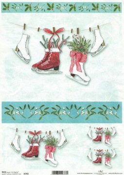 PAPIER RYŻOWY A4 ITD - R793 - łyżwy