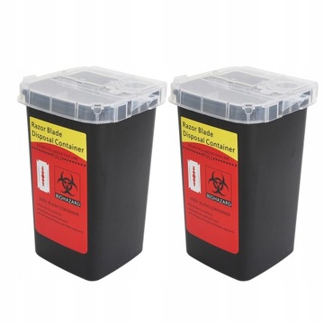 2 шт. Контейнер для использованных лезвий. Открывающийся.