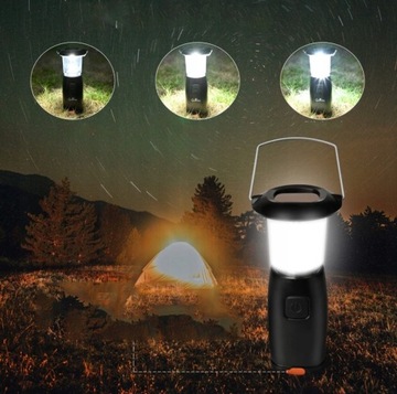 СОЛНЕЧНАЯ КЕМПИНГОВАЯ ЛАМПА POWERBANK 6 LED 3 РЕЖИМА