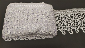 Английское гипюровое декоративное кружево, белое, 20 см на метр, для штор, ОТЛИЧНОЕ КАЧЕСТВО.
