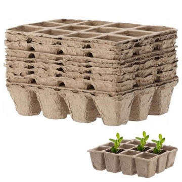 ТОРФЯНЫЕ ГОРШКИ ДЛЯ ПОСАДКИ Горшки для рассады, 10 лотков, 120 шт.