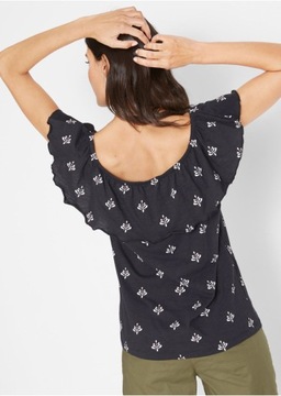 EA55 БЛУЗКА ЖЕНСКАЯ BONPRIX С УЗОРОМ КАРМЕН 36/38 ЧЕРНАЯ