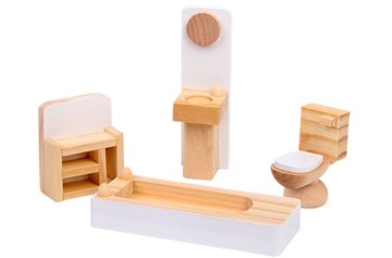 Кукольный домик с розовыми ставнями и открывающейся террасой