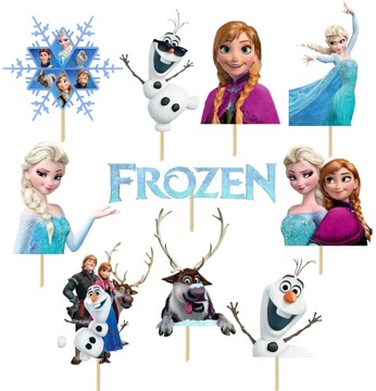 TOPPERY TOPPER NA TORT BABECZKI OZDOBA ELSA KRAINA LODU FROZEN ELZA 10szt