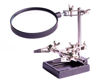 TRZECIA RĘKA, lupa 2,5x 90mm + uchwyt montażowy !