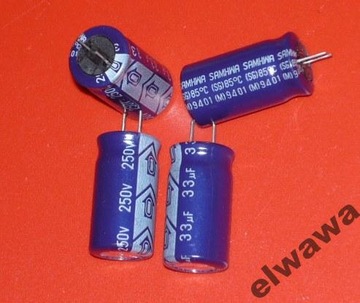 Kondensator el. 33uF 250V SAMWHA cena za 20szt.