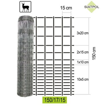 SIATKA AUTOSTRADOWA LEŚNA L 150/17/15 + skoble 50m