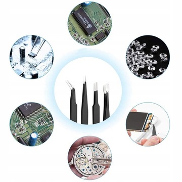 Прецизионные пинцеты Набор универсальных прецизионных пинцетов Пинцеты, 9 шт. в футляре