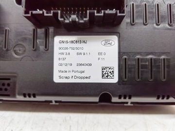 FORD ECOSPORT FACELIFT PANEL ŘÍZENÍ KLIMATIZACE
