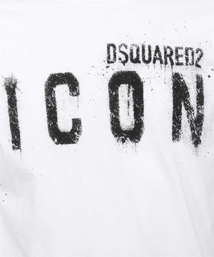 DSQUARED2 włoski t-shirt koszulka ICON WHITE SPRAY