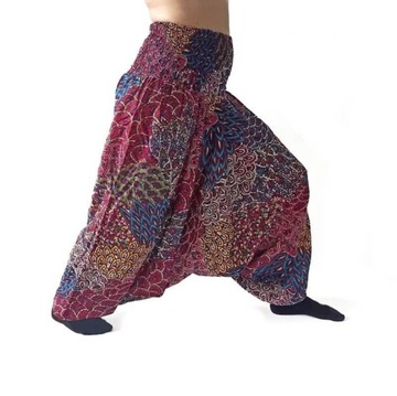 Szarawary spodnie cienkie alladynki spodnie joga różowe