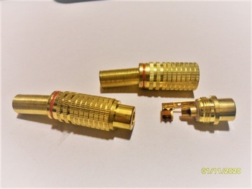 Gniazdo RCA na kabel metalowe - 2 szt.