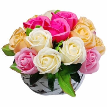 Букет из мыла цветы розы 19 шт цветочная коробка ПОДАРОК ​​ПОДАРОК ​​НА РАЗНЫЕ СЛУЧАИ