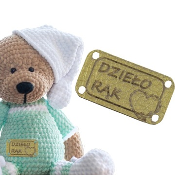 10X HANDMADE SKÓRZANE NASZYWKI METKI RĘKODZIEŁO EKOLOGICZNE