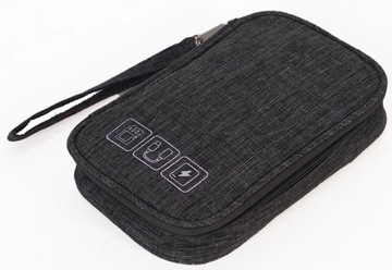 Дорожный органайзер для кабелей и зарядных устройств, черный