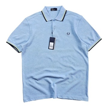 Koszulka T-shirt Polo Błękitne FRED PERRY Casual Nowa z Metkami Męska M