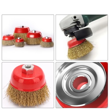 ЛАТУННАЯ ПЕРЕДНЯЯ ПРОВОЛОЧНАЯ ЩЕТКА M14 100 мм ДЛЯ ЛАТУННОЙ ШЛИФРОВКИ